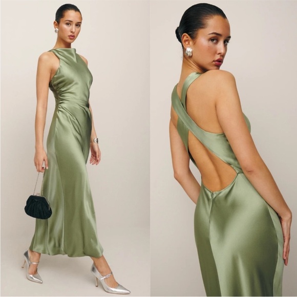 NWT Reformation Casette Silk Dress - Picture 1 of 11